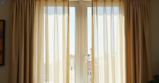 Dusty and dull curtains in mount-pritchard-nsw before steam cleaning